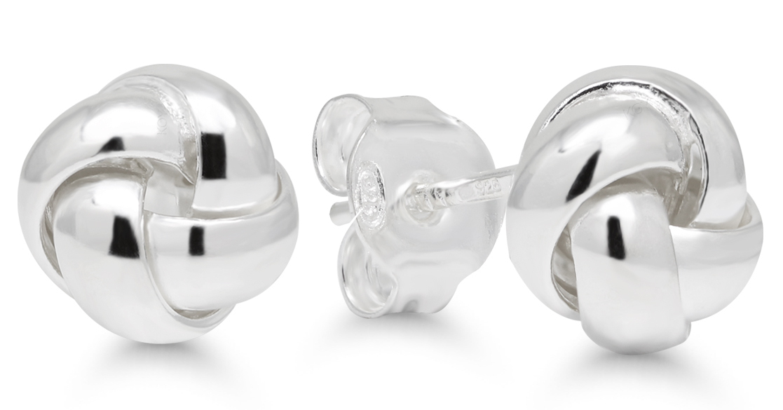 Silver earrings knot SX-E0038