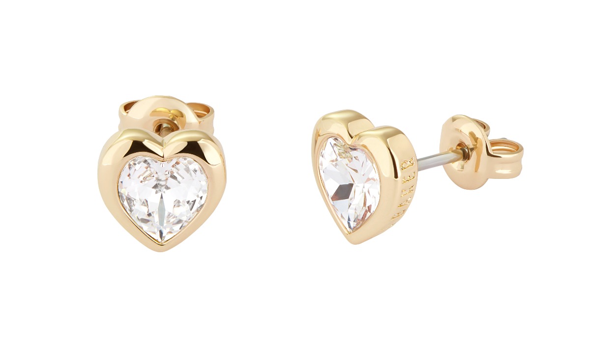Ted Baker Han Crystal Heart gold colored heart stud earrings 06-TBJ1654-02-02