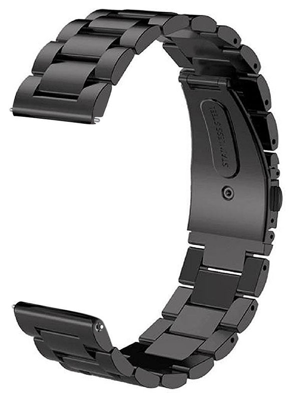 Tiera steel watch strap Tri-Fold Buckle and quick-release 22 mm - black PVD