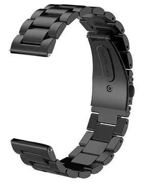 Tiera steel watch strap Tri-Fold Buckle and quick-release - black PVD