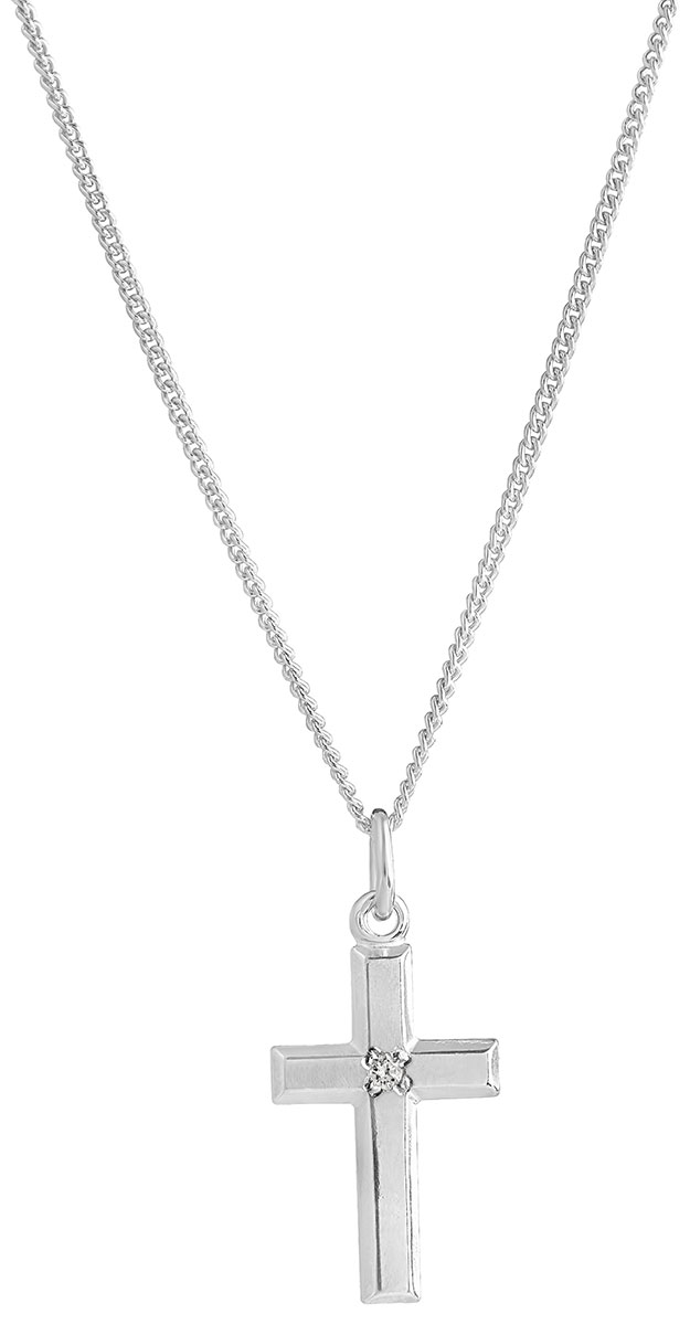 Top Gold silver cross 10x19mm 3256720540 diamond 0.01ct 