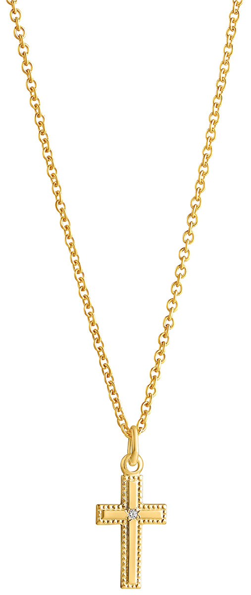 Top Gold silver cross goldplated 5256761540 diamond 0.01ct