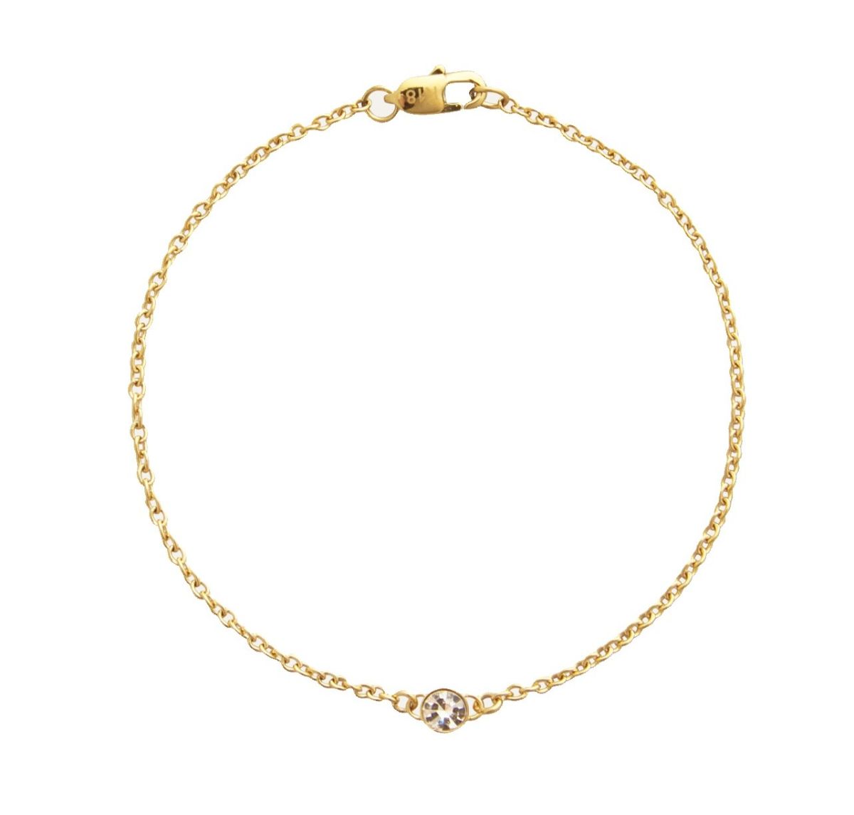 Mockberg Thin cz diamond bracelet gold-colored small MO561
