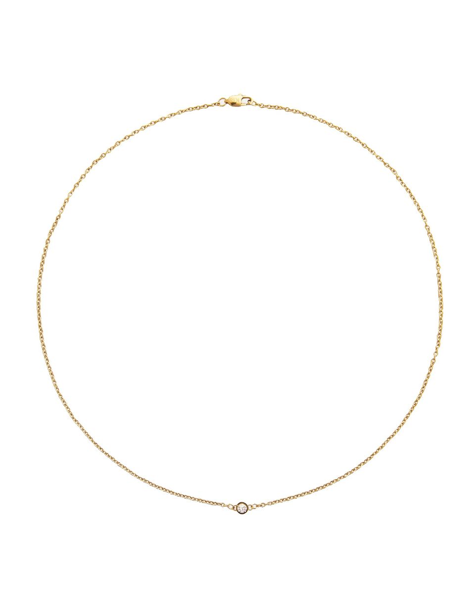 Mockberg Thin cz diamond necklace gold-colored MO560