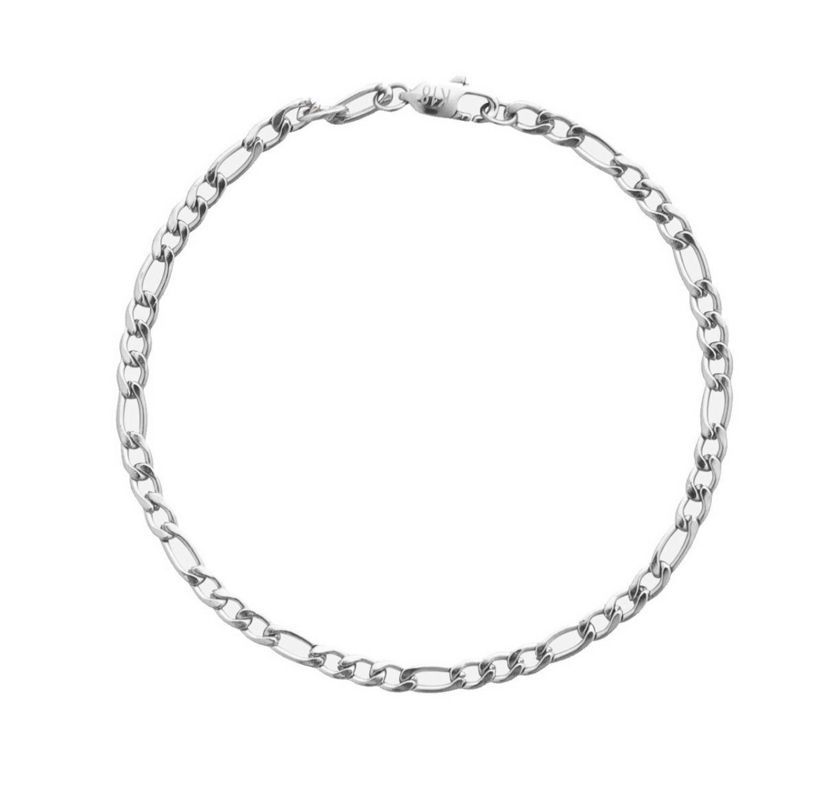 Mockberg Thin figaro bracelet silver-colored small MO398