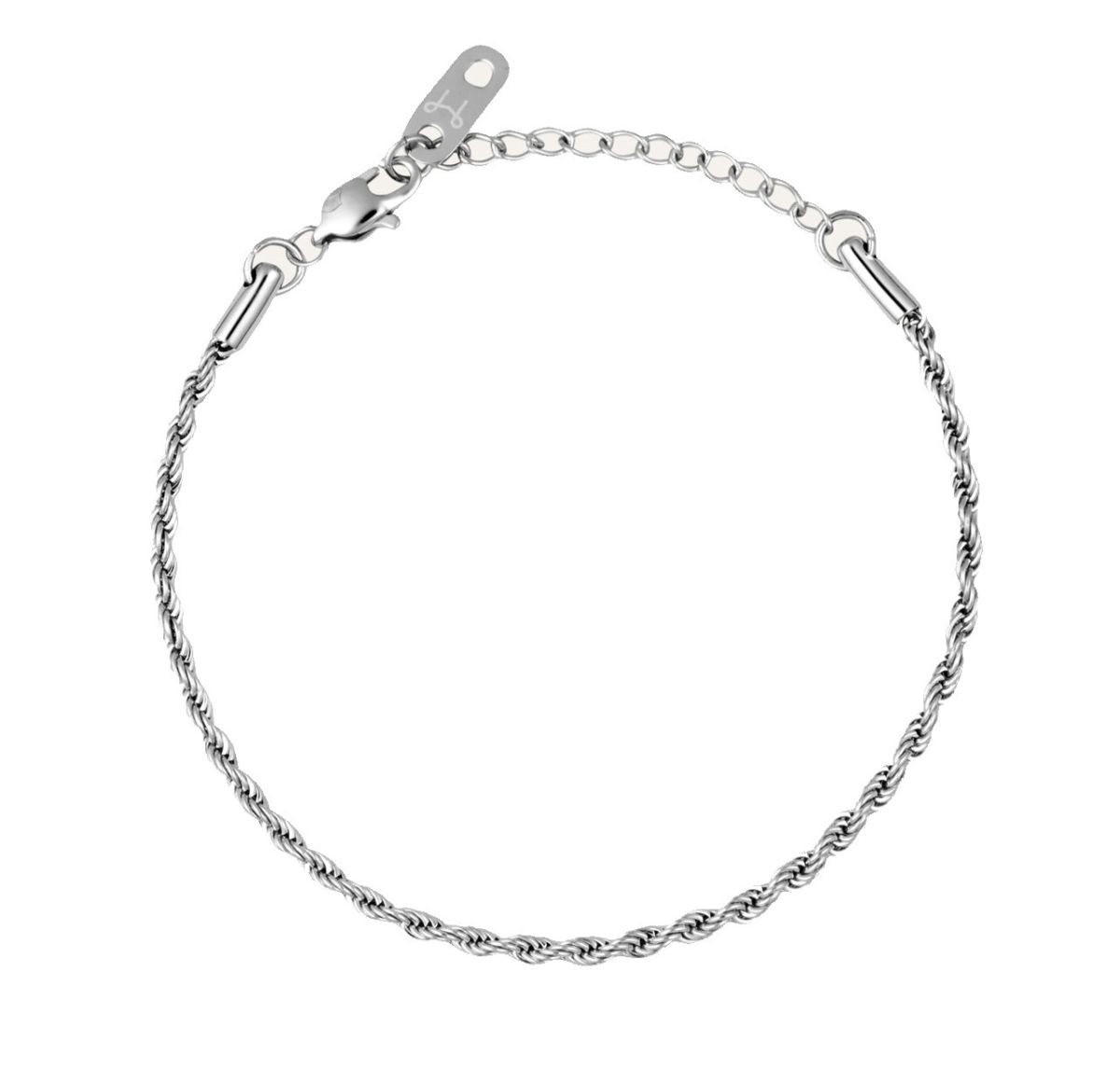 Mockberg Thin rope chain bracelet silver-colored small MO327