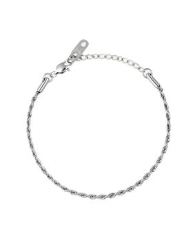 Mockberg Thin rope chain bracelet silver-colored small MO327