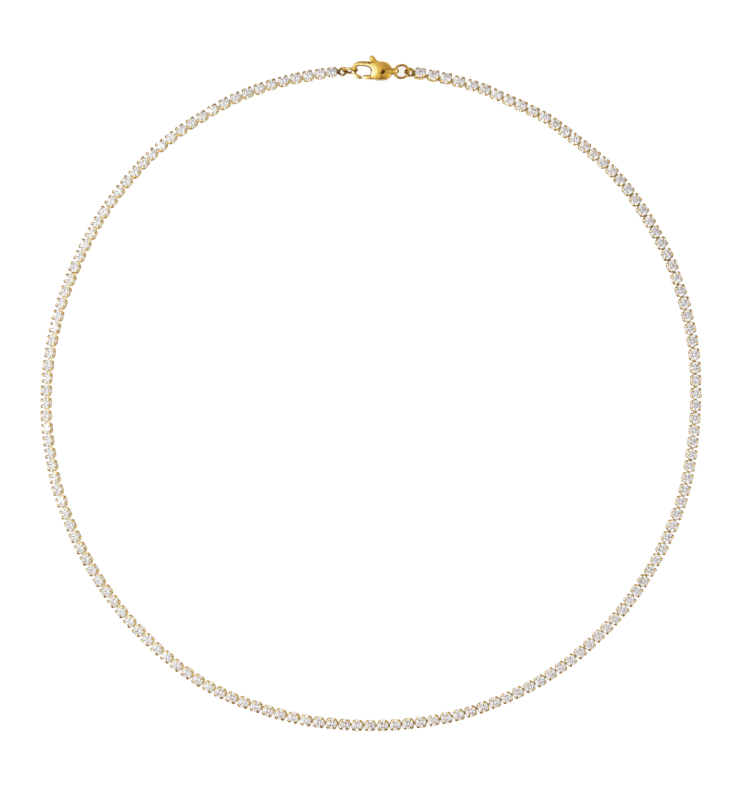 Mockberg Shiny Tennis necklace gold-colored MB0036