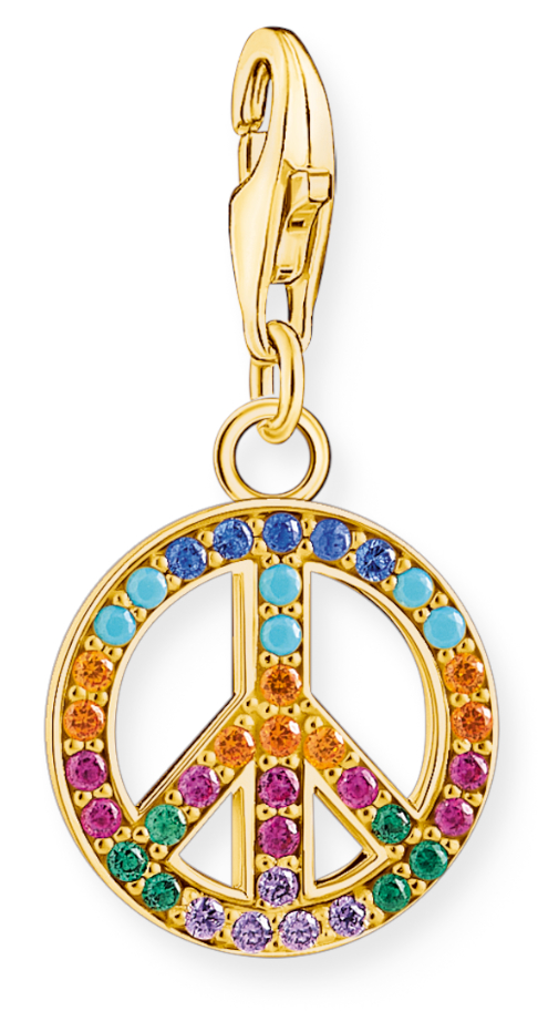 Thomas Sabo Charm Club Charming Peace with colourful stones gold charm 1898-488-7