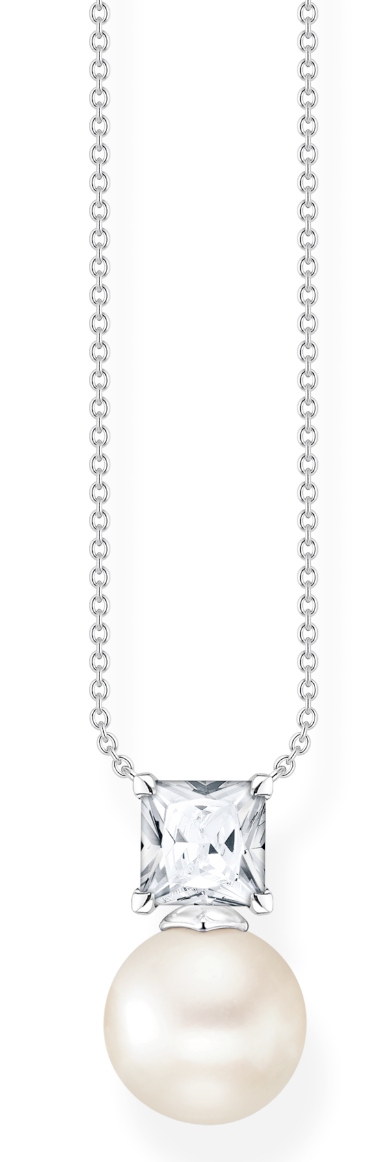 Thomas Sabo Pearls and chains pearl with white stone silver pearl necklace KE2163-167-14-L45V