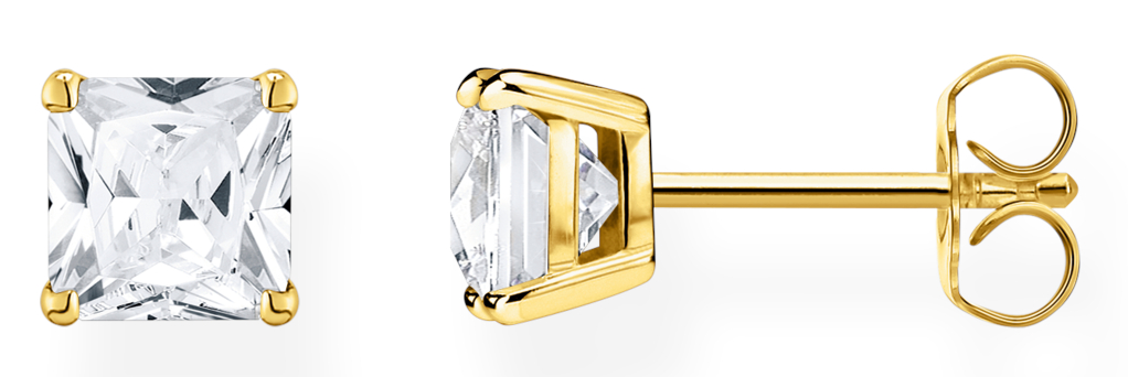 Thomas Sabo Rainbow Heritage white stone gold earrings H2174-414-14