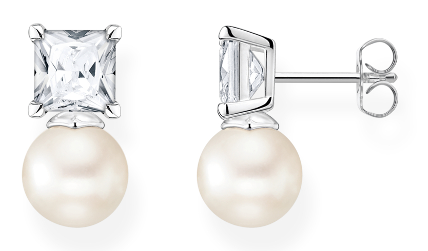Thomas Sabo Pearls and chains Pearl with white stones silver pearl earrings H2248 167 14 watchesonline