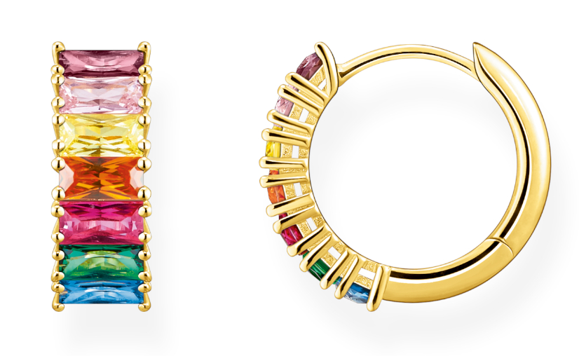 Thomas Sabo Rainbow Heritage colourful stones pave earrings CR667-488-7