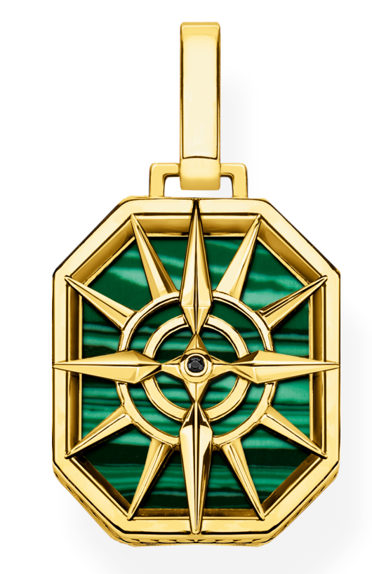 Thomas Sabo compass star green pendant PE911-140-6
