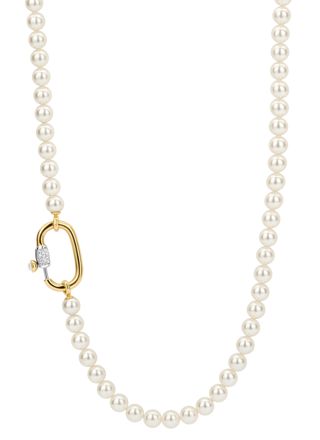 TI SENTO gold-plated silver pearl necklace 3993PW