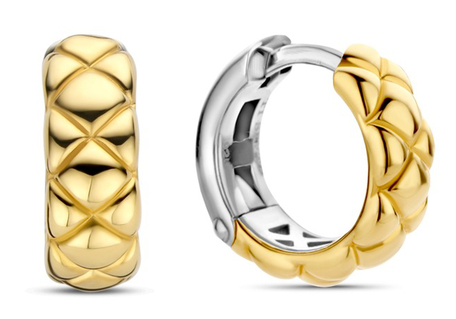 TI SENTO gold-plated silver hoop earrings 7911SY