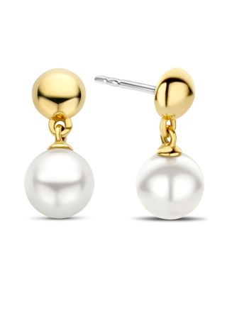 TI SENTO gold-plated pearl earrings 7913YP