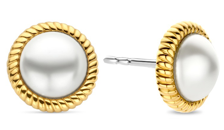 TI SENTO gold plated pearl earrings 7923YP watchesonline
