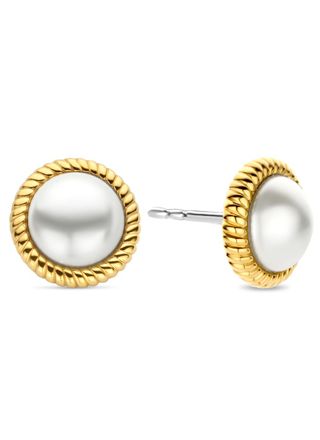 TI SENTO gold-plated pearl earrings 7923YP
