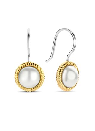 TI SENTO gold-plated pearl earrings 7924YP