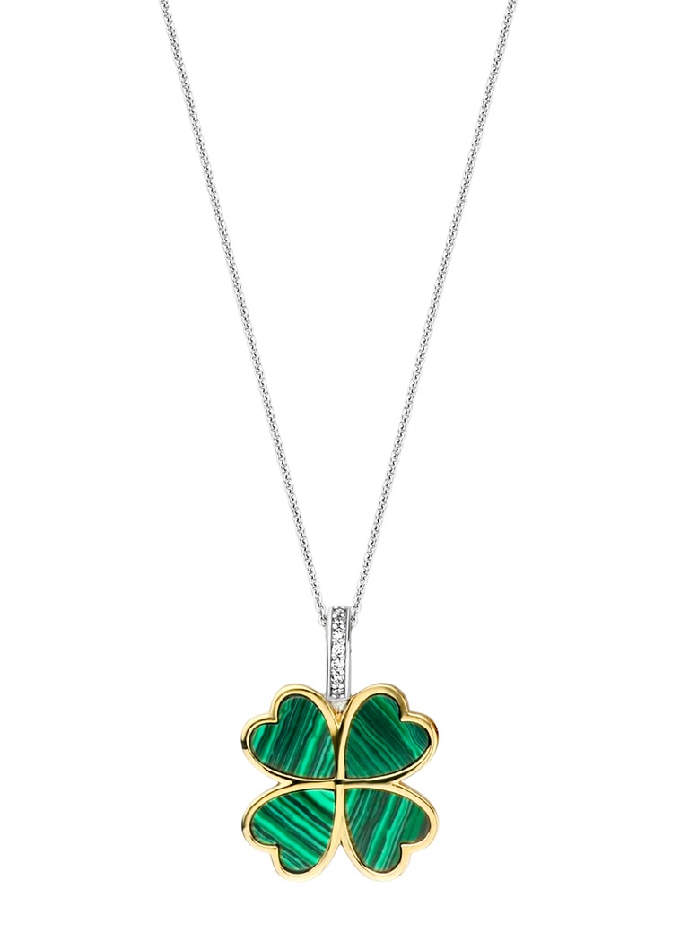 TI SENTO malachite four leaf clover pendant 6821MA