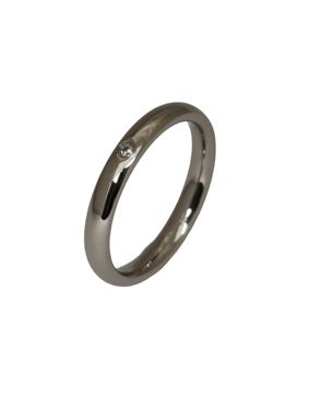 Bosie titanium ring with cubic zirconia TICM-09Z/3