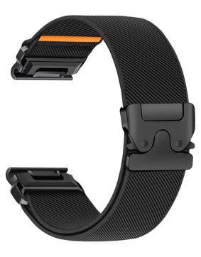 Tiera Garmin elastic nylon strap with quick release black 26 mm