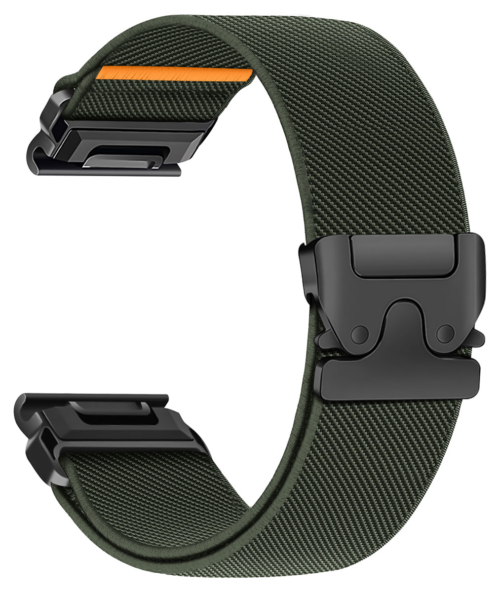 Tiera Garmin elastic nylon strap with quick release green 22 mm