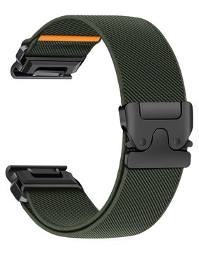 Tiera Garmin elastic nylon strap with quick release green 26 mm