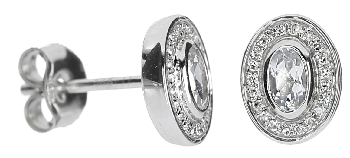 Kohinoor diamond-topaz earrings 143-P9174V