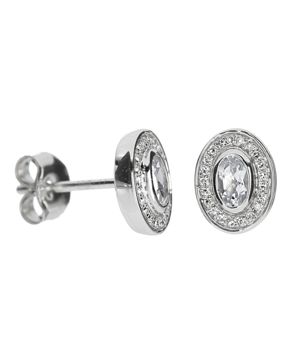 Kohinoor diamond-topaz earrings 143-P9174V