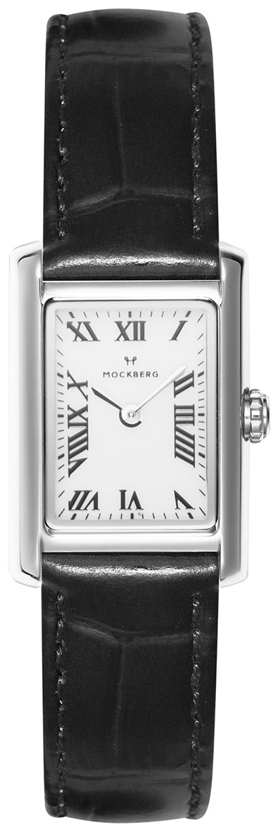 Mockberg Timeless Black Leather Silver MB0246