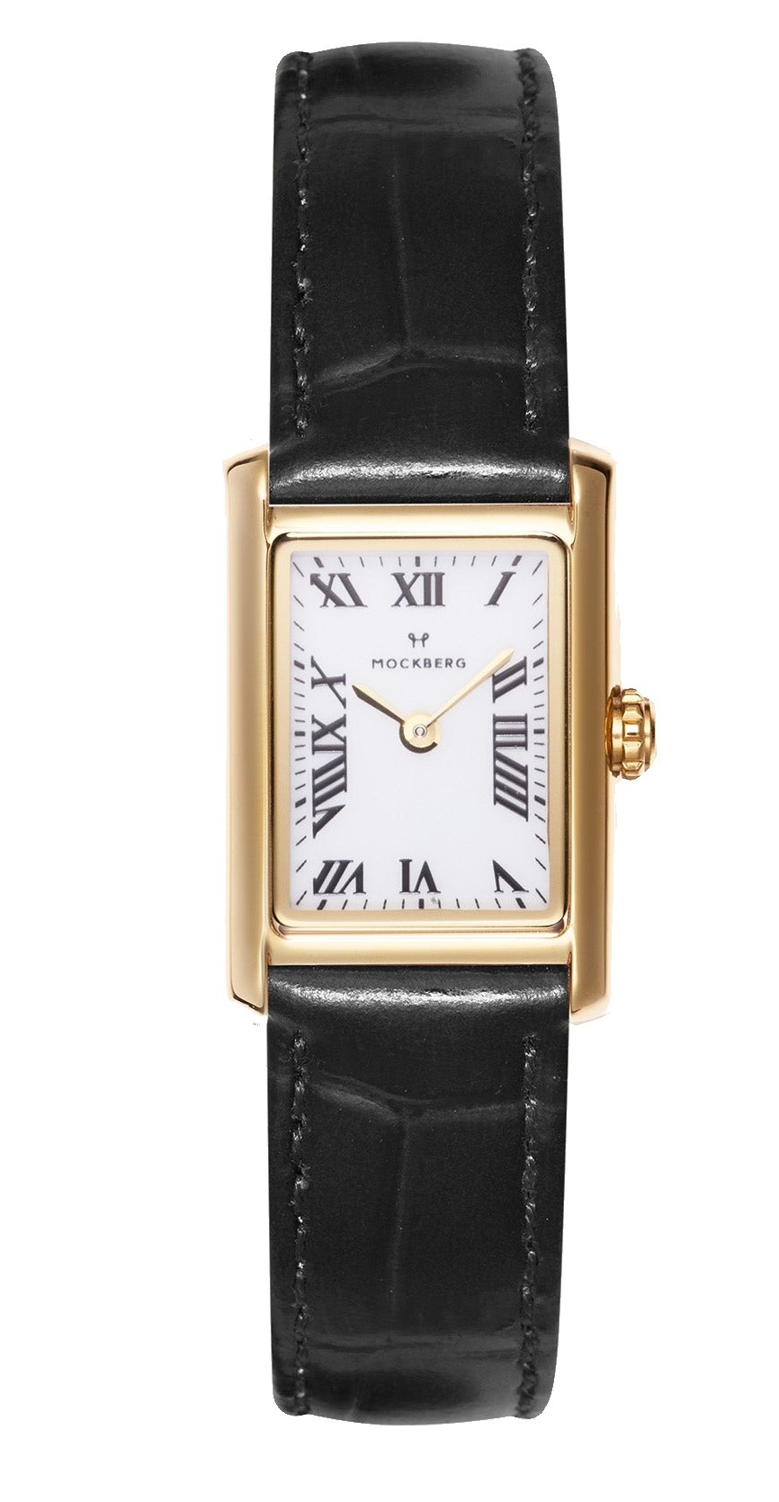Mockberg Timeless Black Leather gold-colored watch MB0245
