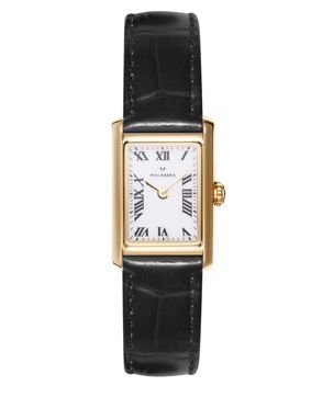 Mockberg Timeless Black Leather gold-colored watch MB0245
