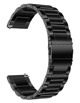Tiera titanium watch strap Tri-Fold Buckle and quick-release - black PVD