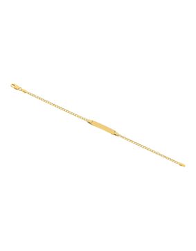 Lykken Basic children’s plate bracelet in yellow gold 16 cm