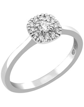 Sandberg Toivomuslähde diamond ring halo V-704w