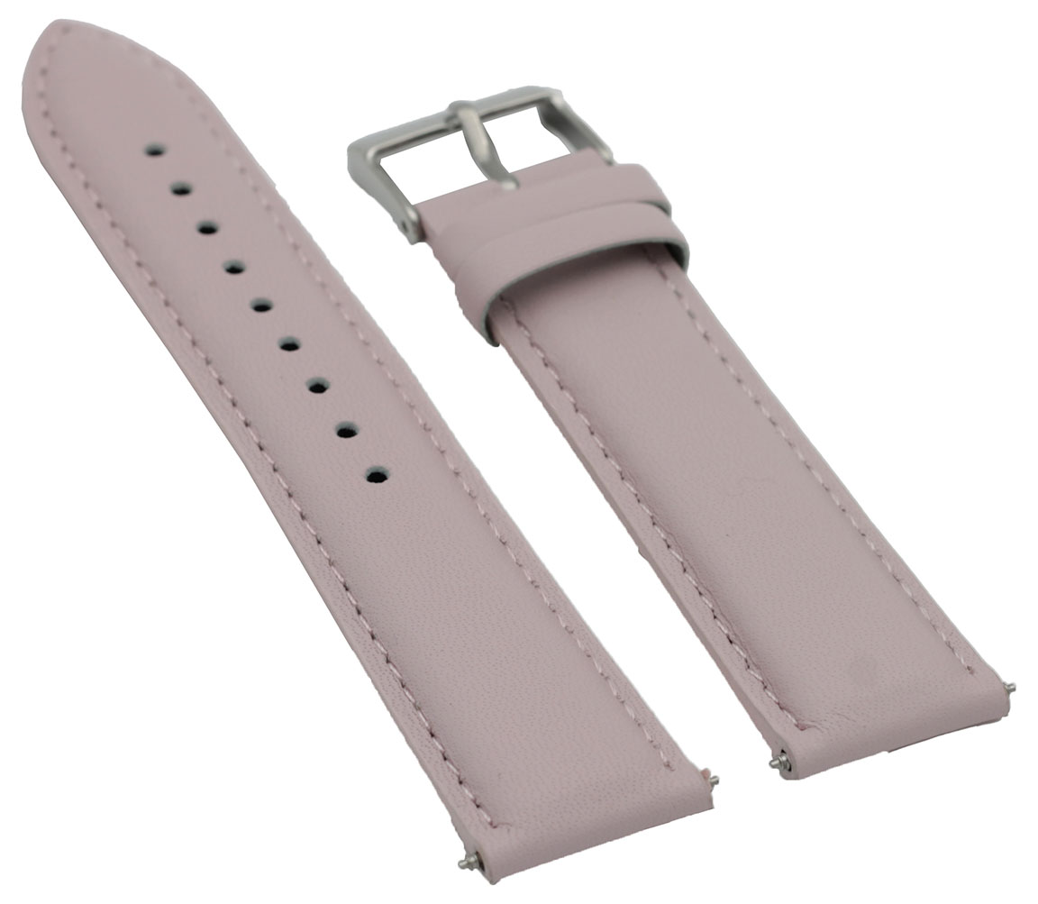 Tiima pink leather strap with silver buckle