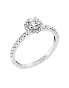 Midem Paris halo-diamond ring 0,75ct white gold