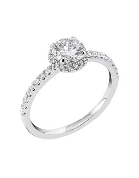 Midem Paris halo-diamond ring 1,00ct white gold