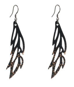 Hopeapuro Made by Anette Ahokas Shadow wing gold earrings