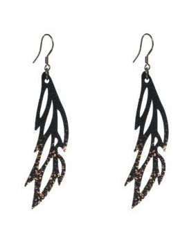 Hopeapuro Made by Anette Ahokas Shadow wing gold earrings