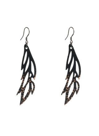 Hopeapuro Made by Anette Ahokas Shadow wing gold earrings