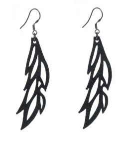 Hopeapuro Made by Anette Ahokas Shadow wing black earrings
