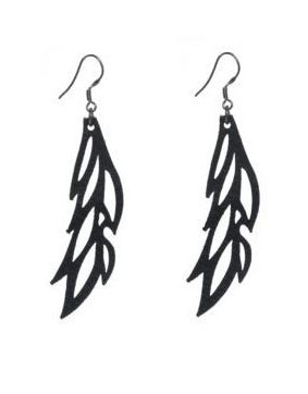 Hopeapuro Made by Anette Ahokas Shadow wing black earrings