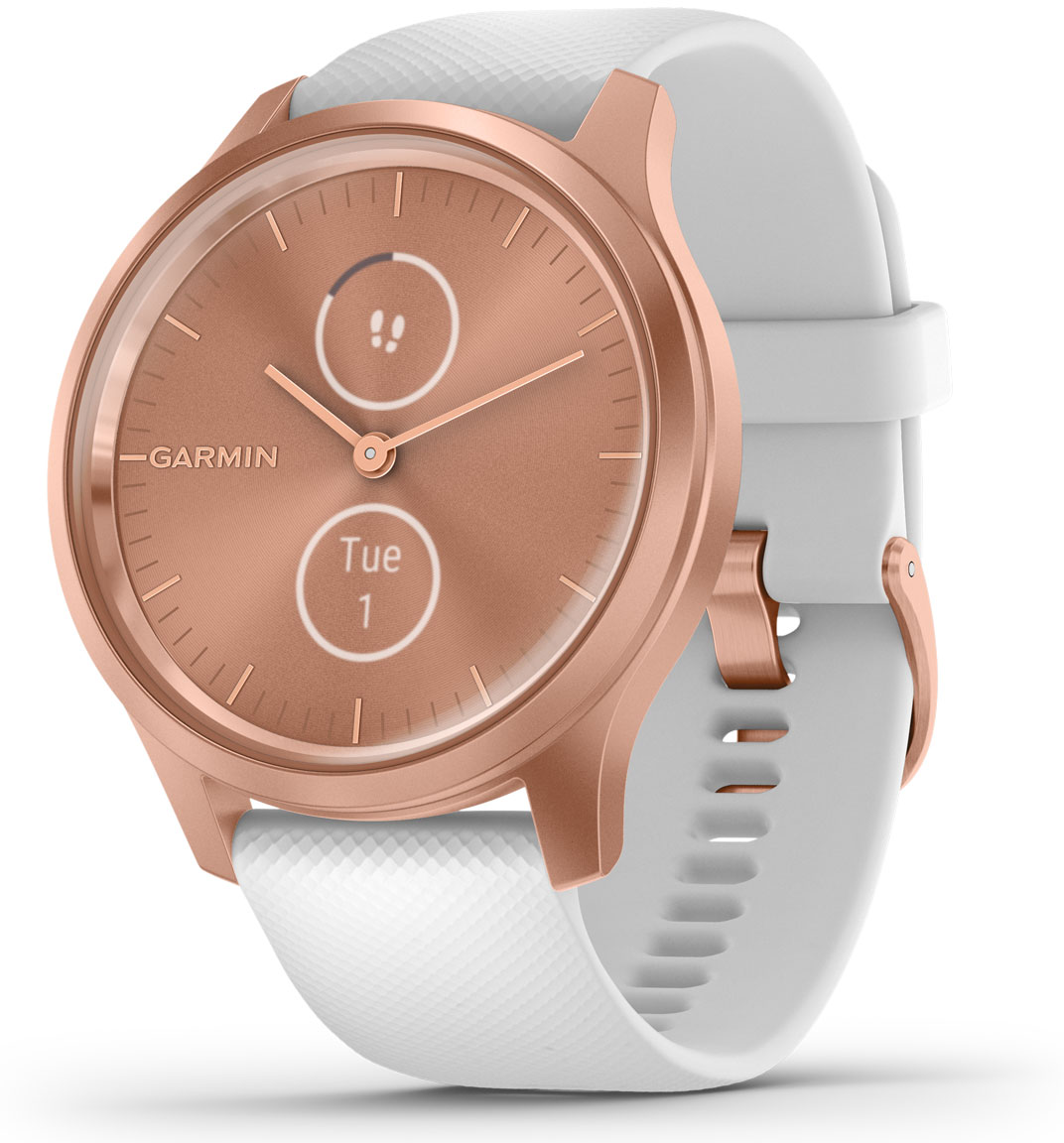 stå Middelhavet Twisted Garmin Vivomove Style White Silicone and Rose Gold Hybrid Smart Watch  010-02240-00 - watchesonline.com
