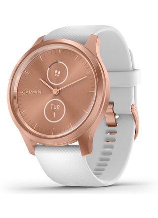 Garmin Vivomove Style White Silicone and Rose Gold Hybrid Smart Watch 010-02240-00