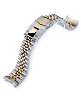MiLTAT Super Jubilee Two Tone IP Gold steel band for Seiko SKX SS221805P2G020