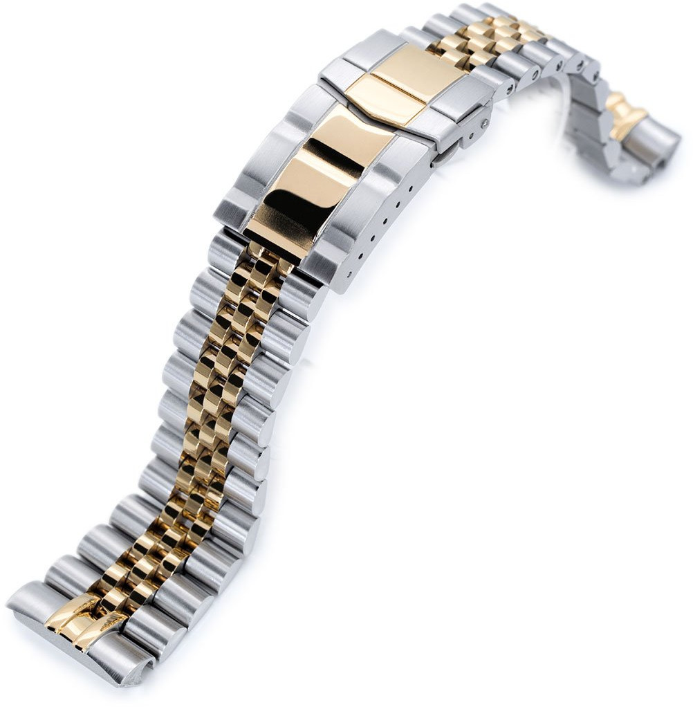 MiLTAT Super 3D Jubilee Two Tone IP Gold steel band for Seiko Turtle  SS221805P2G046 