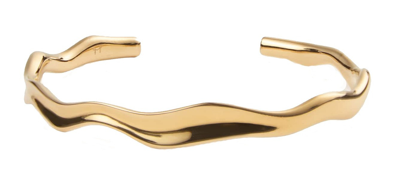 Mockberg Wavy bolded cuff gold-plated cuff bracelet MB0173